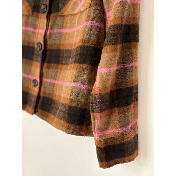 BB Dakota Steve Madden Plaid Jacket Shacket Size 2XL Classic Neutral F56 - Picture 5 of 15